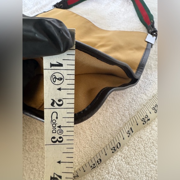 Gucci Vintage khaki brown canvas and leather trim web detail hobo. - Picture 14 of 15